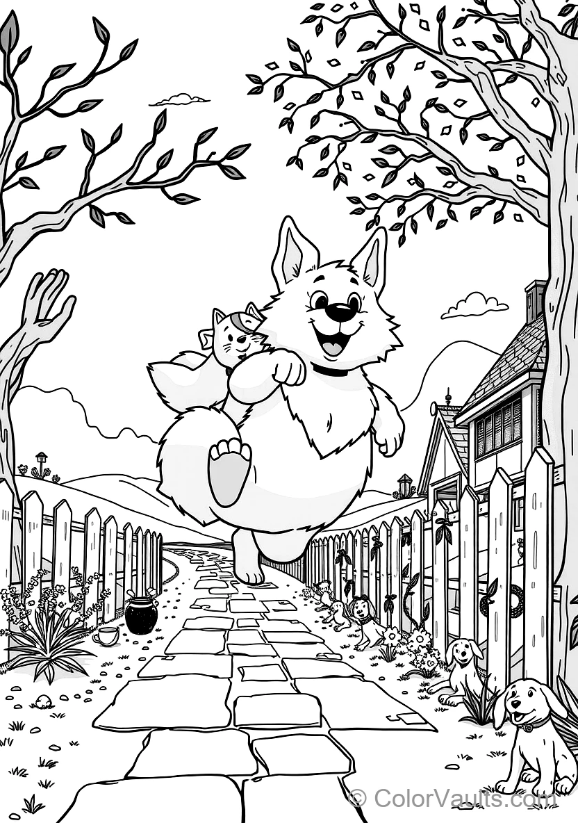 Bond the Giant Fluffy White Dog Running Joyfully (Scene 17)