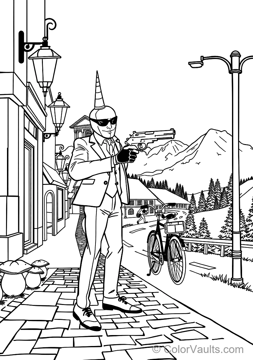 Loid Forger (twilight) in Sharp Suit Drawing Silenced (Scene 11)