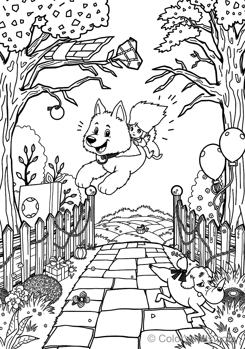 Bond the Giant Fluffy White Dog Running Joyfully (Scene 19)