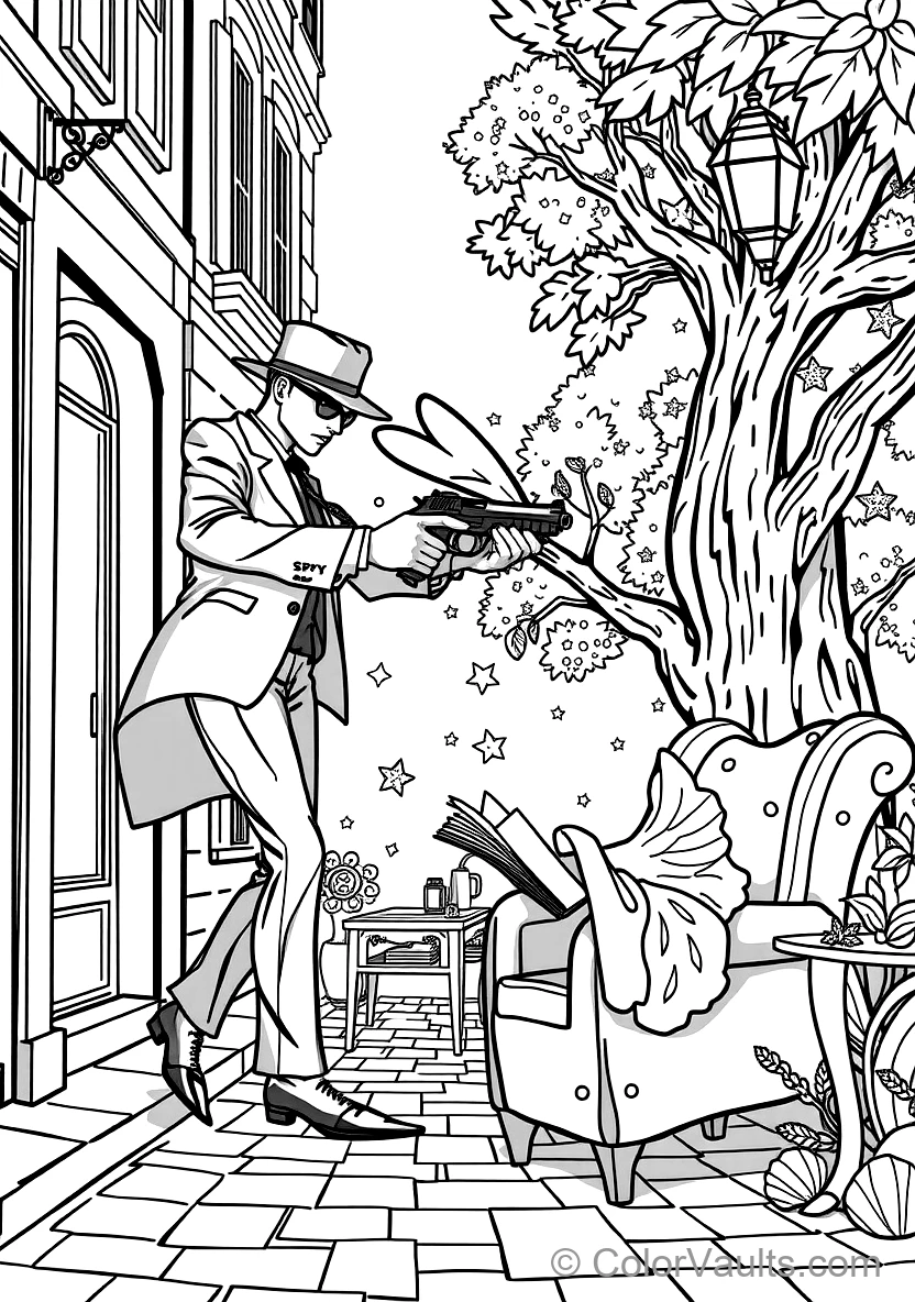 Loid Forger (twilight) in Sharp Suit Drawing Silenced (Scene 13)