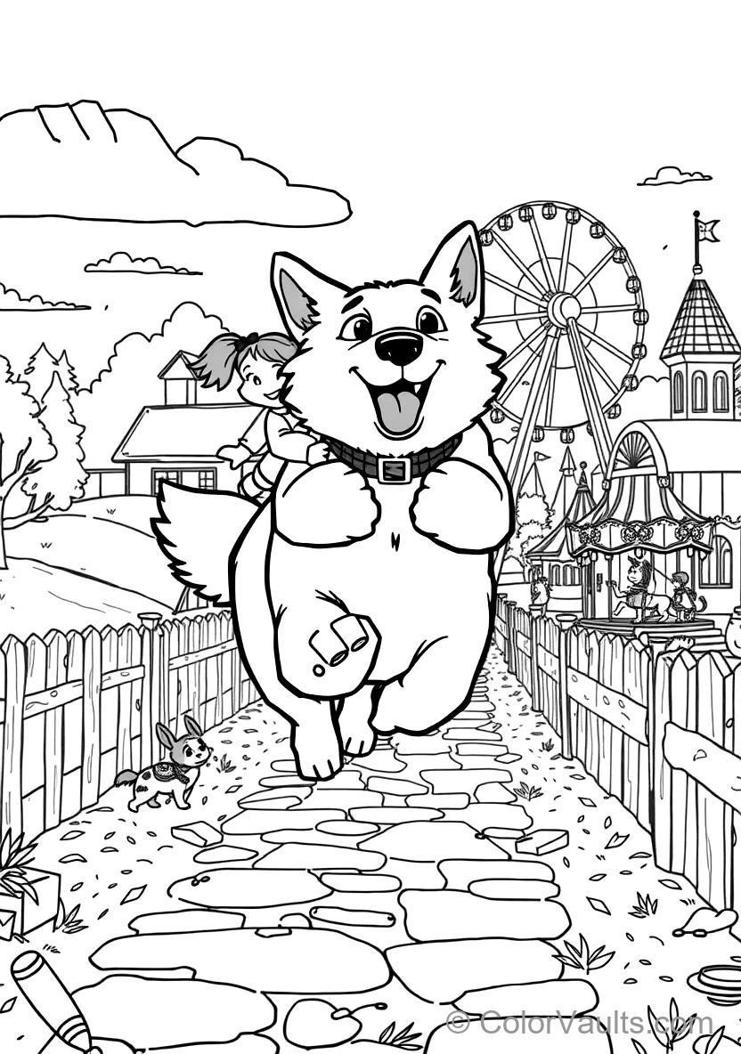 Bond the Giant Fluffy White Dog Running Joyfully (Scene 20)
