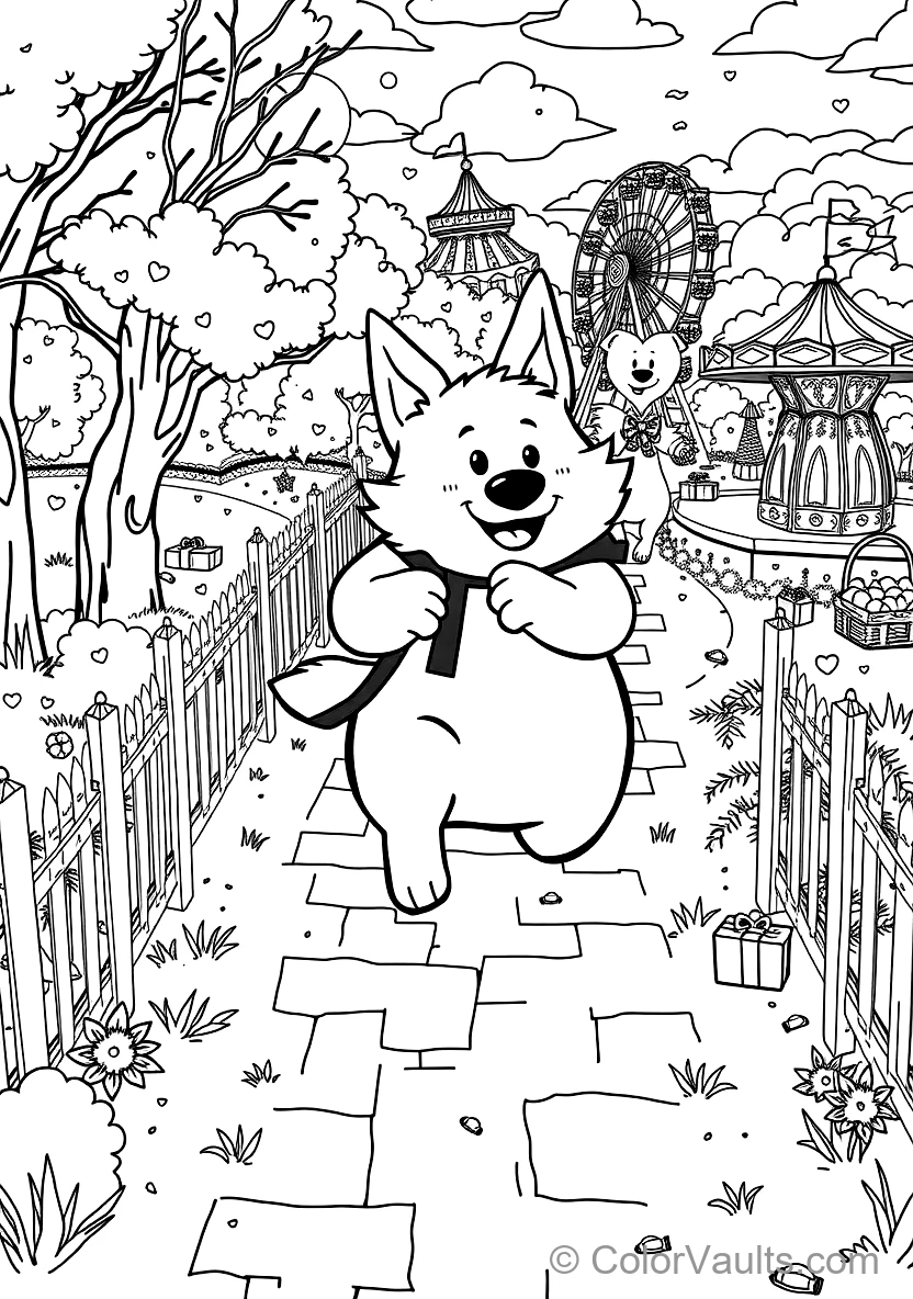 Bond the Giant Fluffy White Dog Running Joyfully (Scene 21)