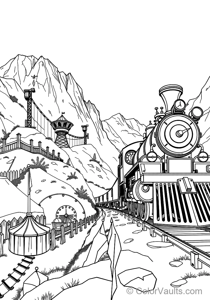 Victorian Steam-Powered Locomotive on Iron Rails