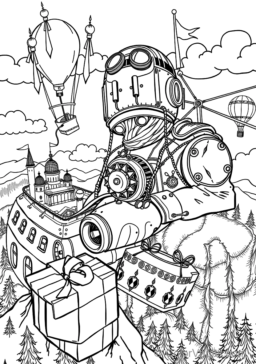 Steampunk Submarine Exploring Deep Ocean Trenches