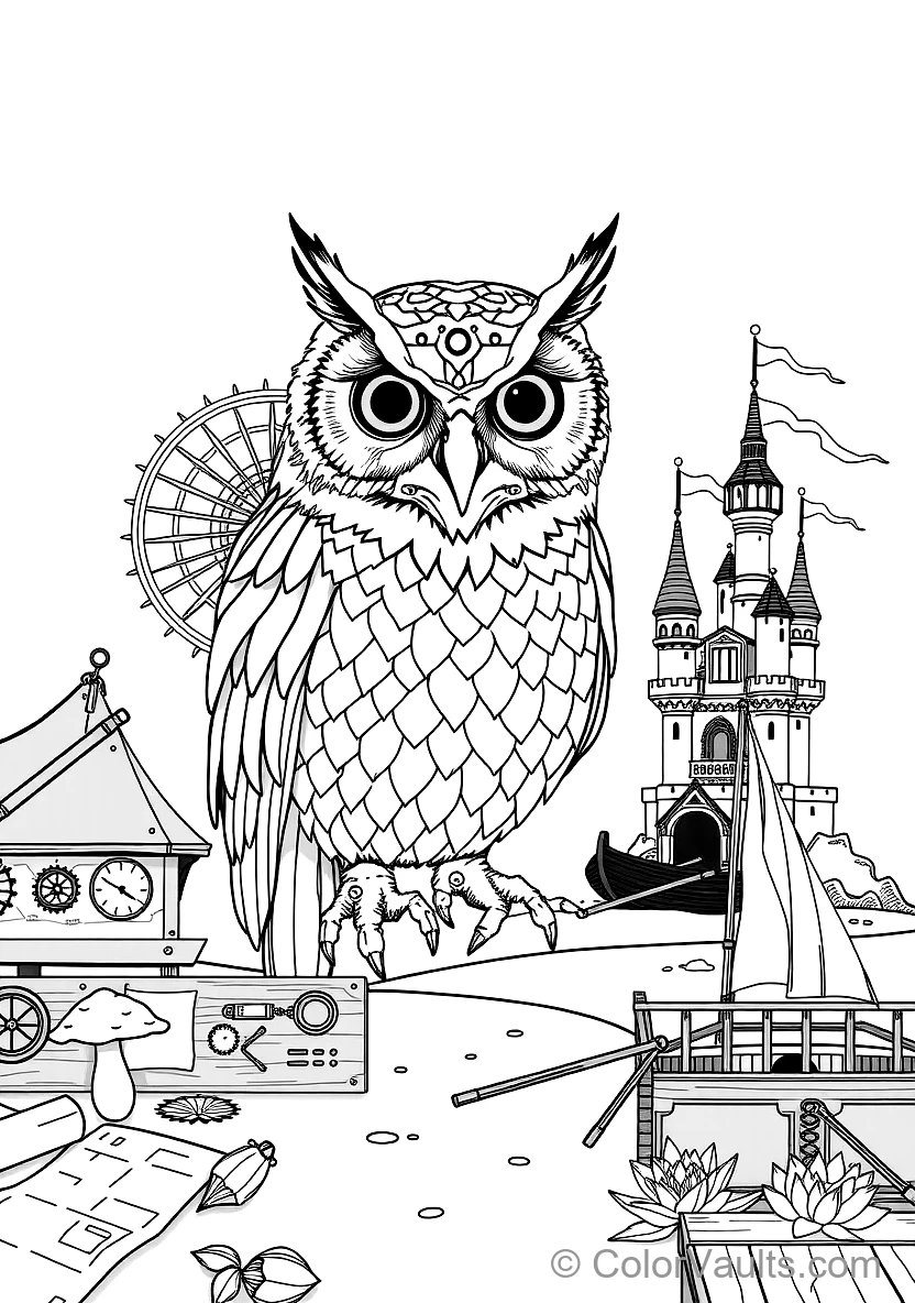 Clockwork Mechanical Owl avec Copper Wings (6)
