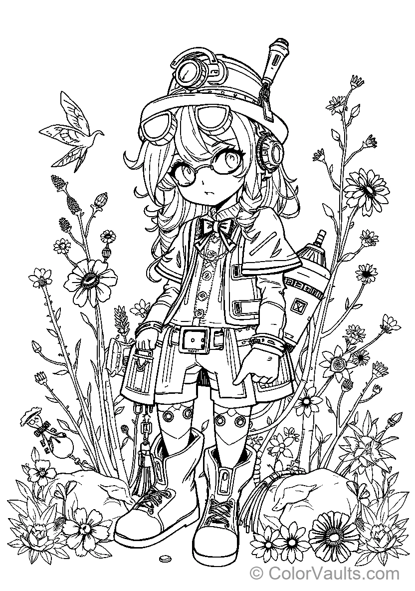 Steampunk Girl in Nature