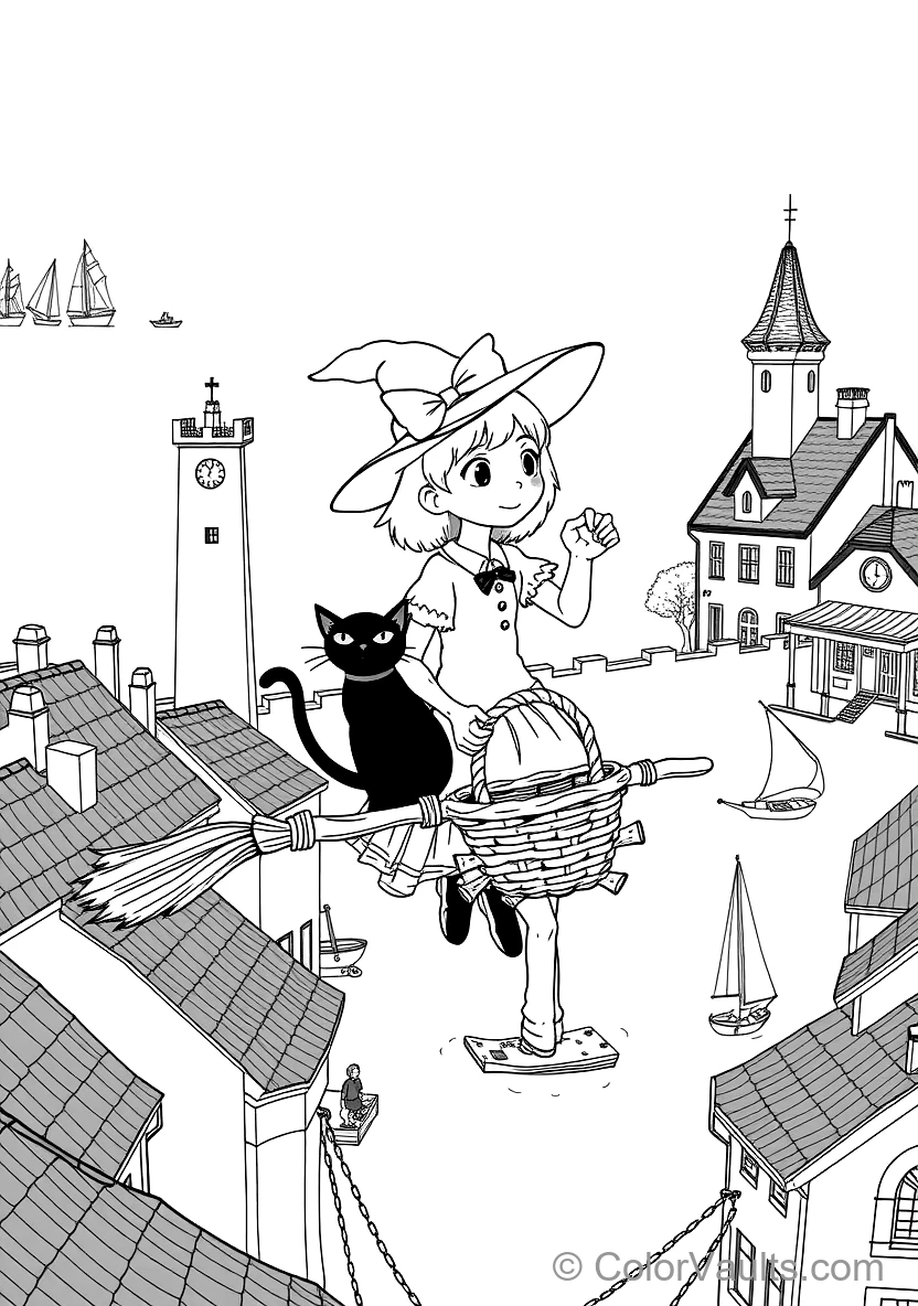 Studio Ghibli - Kiki Delivery Service coloring page 3