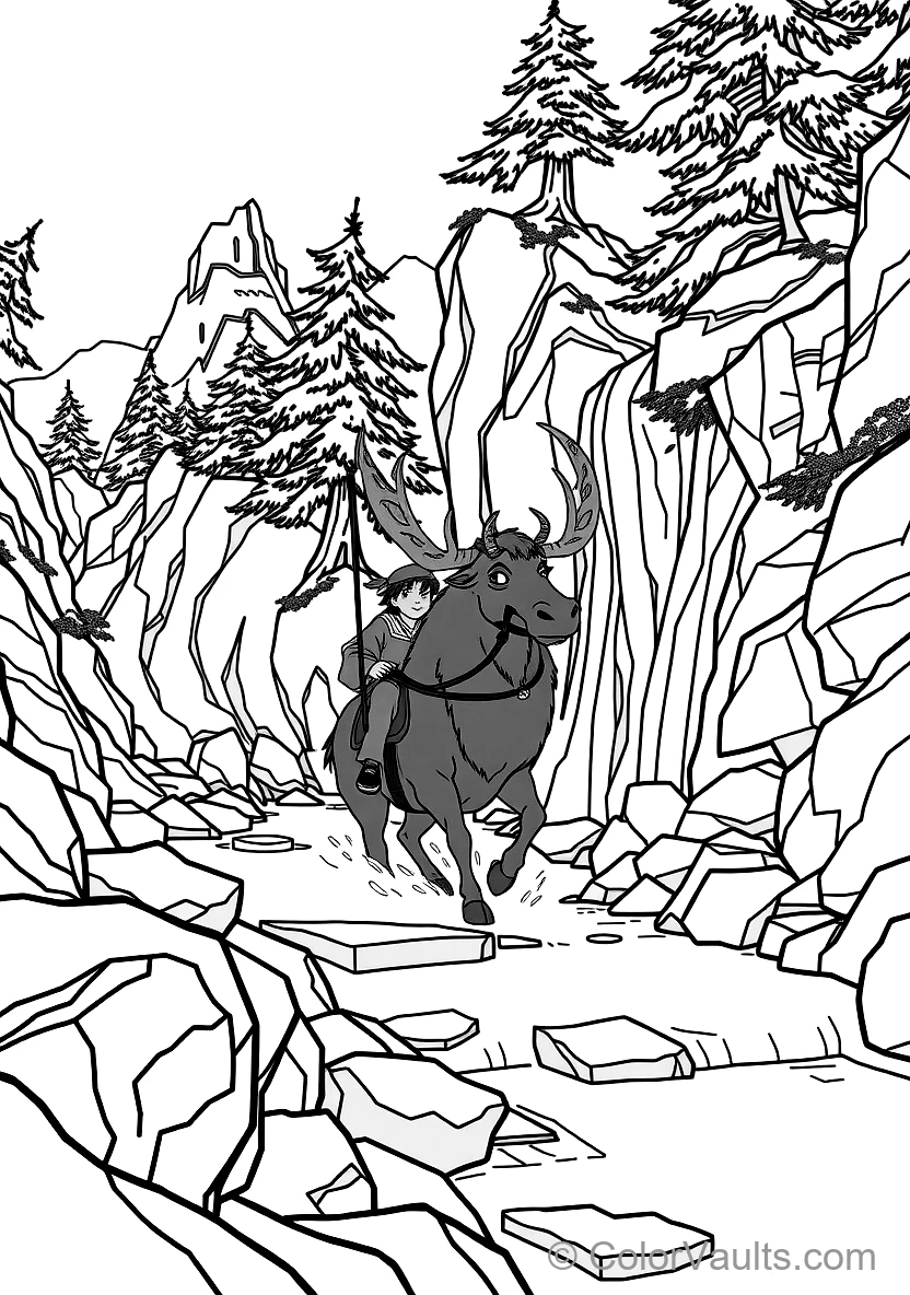 Studio Ghibli - Princess Mononoke coloring page 3