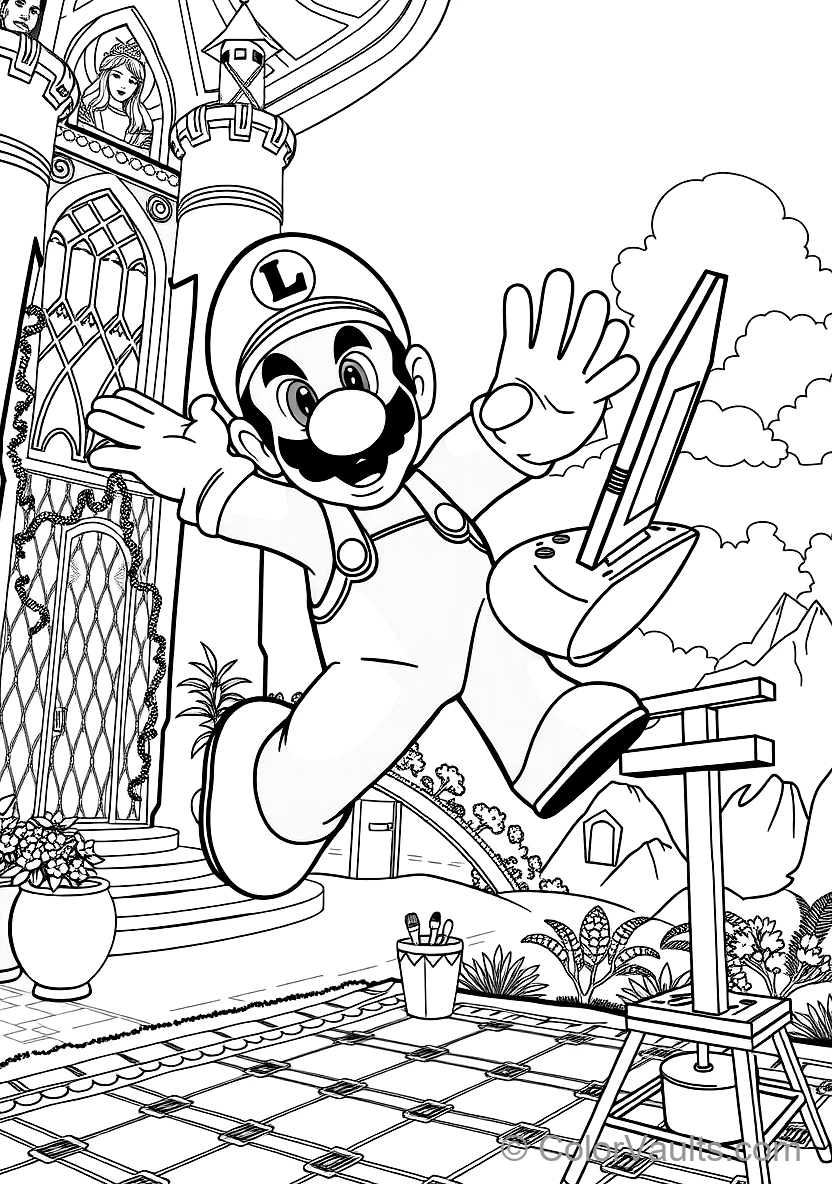 Princess Peach in Tennis Outfit Ready to Serve