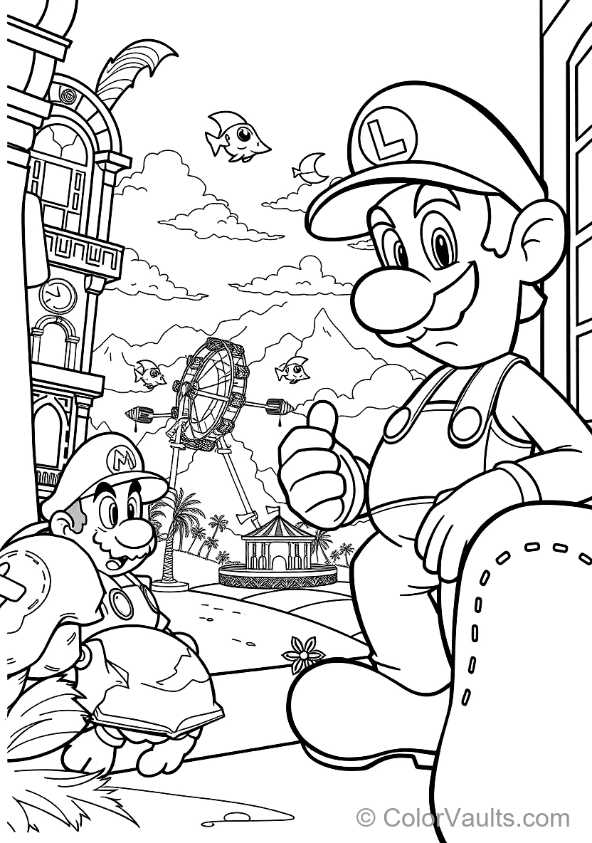 Princess Peach Waving Gracefully from Balcony (2)