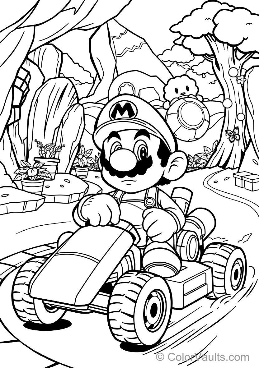 Princess Peach with Parasol in Flower Garden (3)
