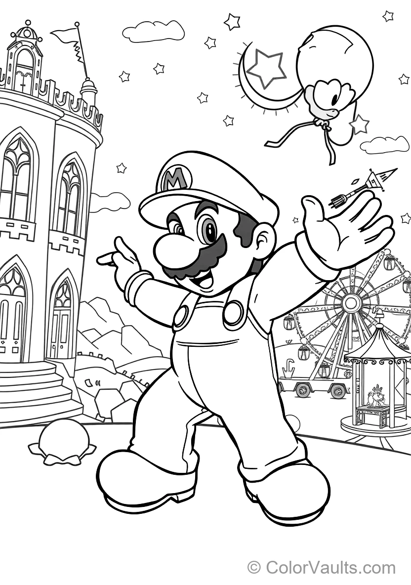 Princess Peach Waving Gracefully from Balcony (3)