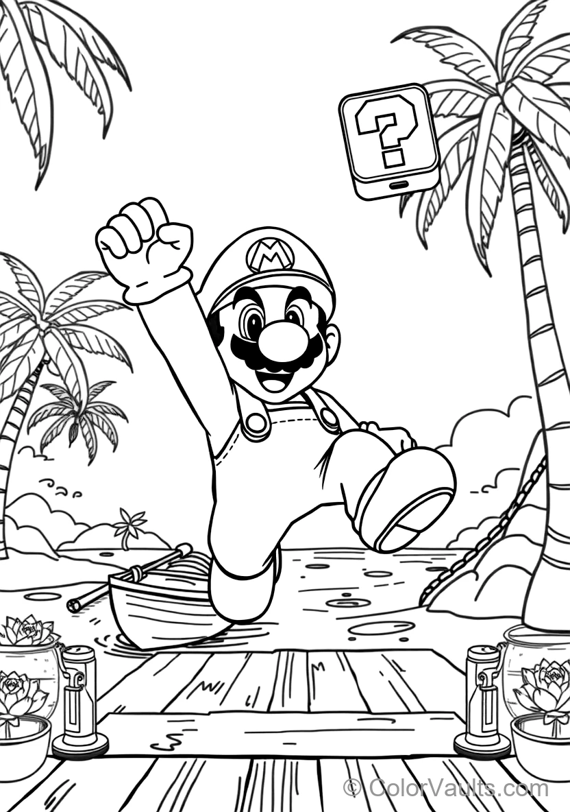 Princess Peach Floating with Her Pink Dress (4)