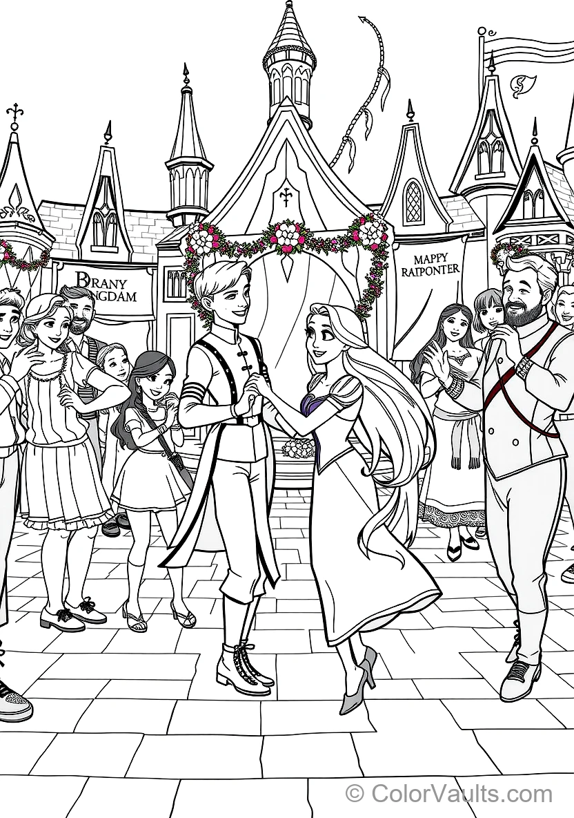 Tangled & Rapunzel coloring page 3