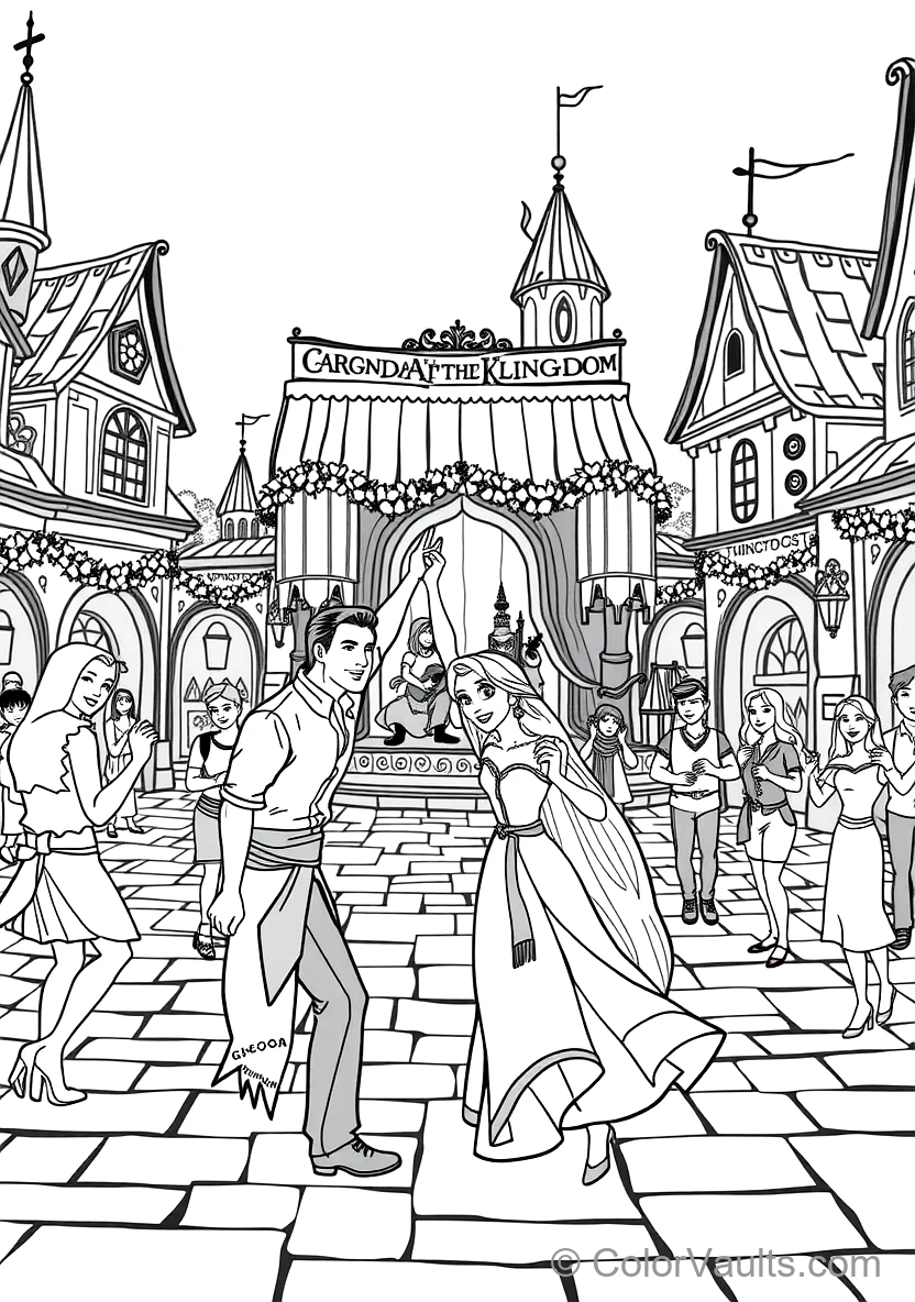 Rapunzel Painting Colorful Murals on Her Tower Walls