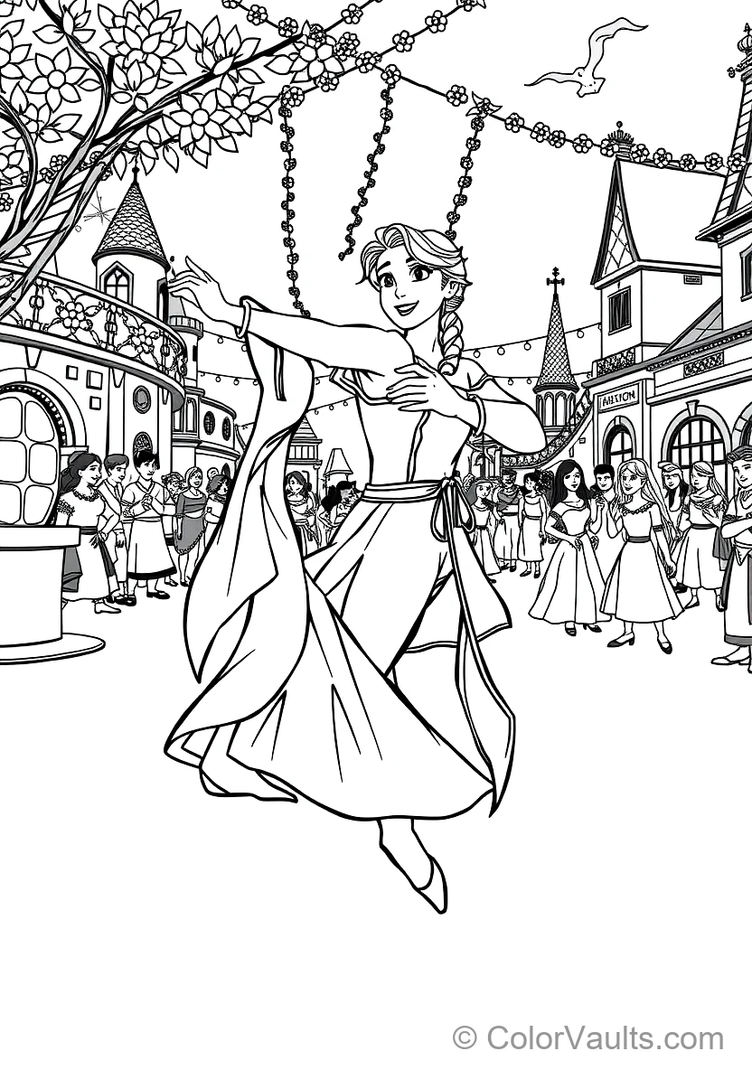 Rapunzel Swings from Her Hair Out of High Tower