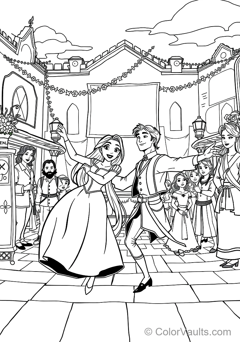 Rapunzel Reunited with King and Queen in Royal Palace