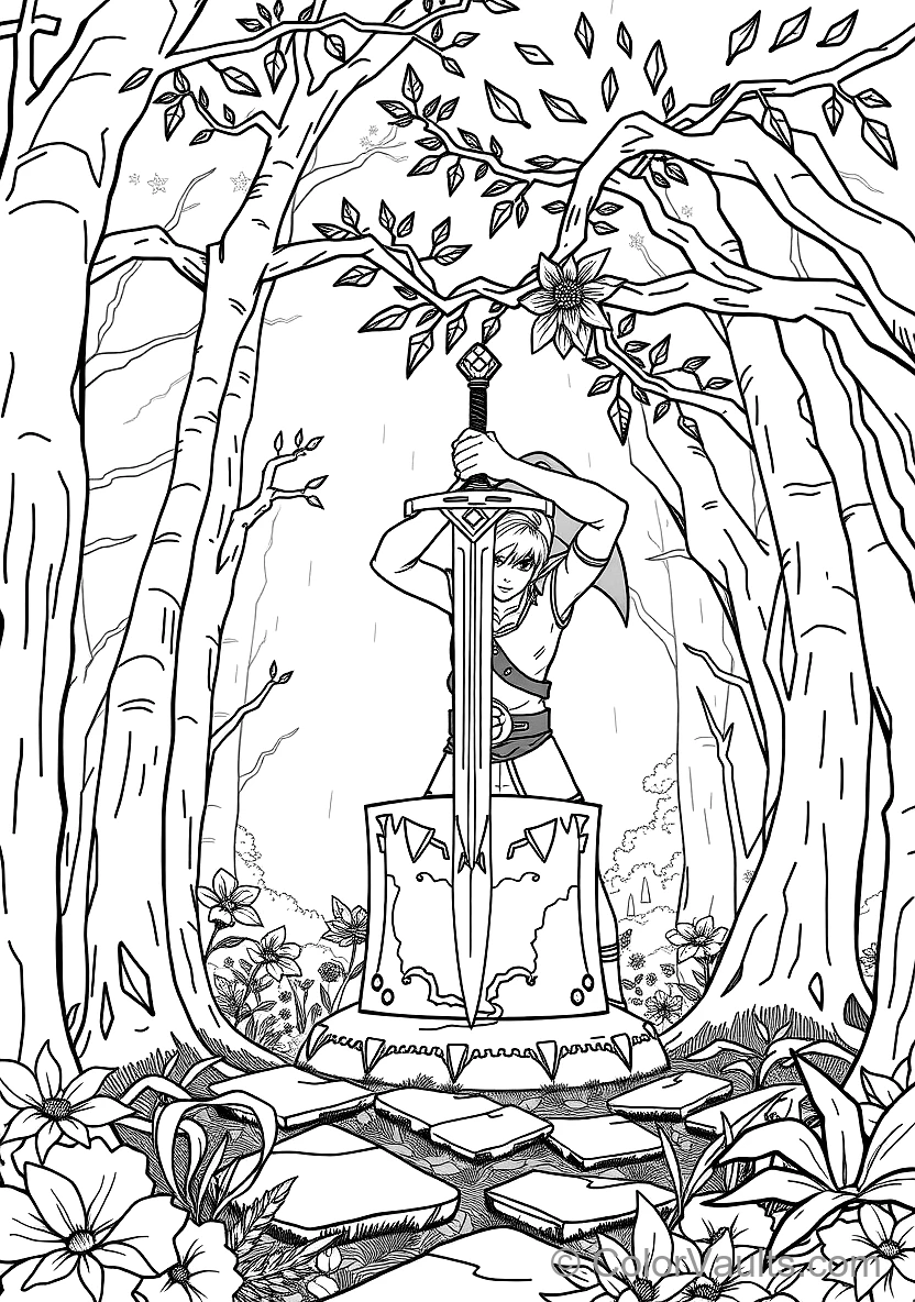 The Legend of Zelda coloring page 2