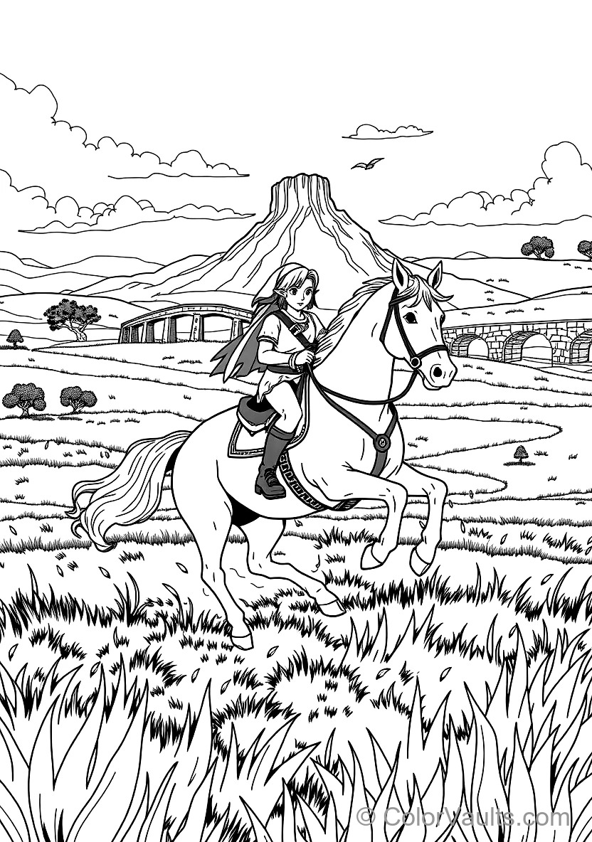 Link Riding His Loyal Steed Epona at Full Gallop