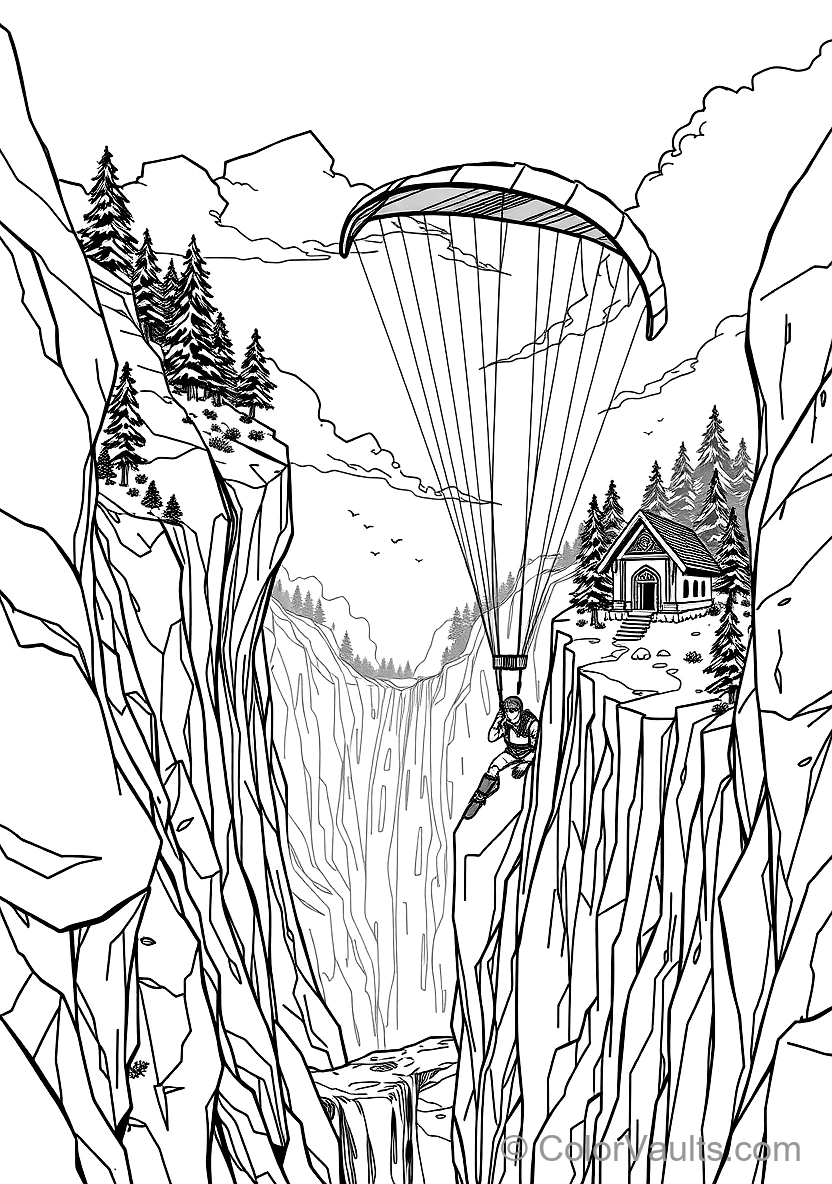 Link Gliding Gracefully with His Paraglider Over a