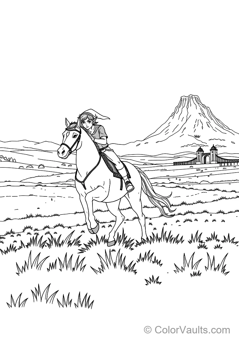 Link Riding His Loyal Steed Epona at Full Gallop (Scene 9)