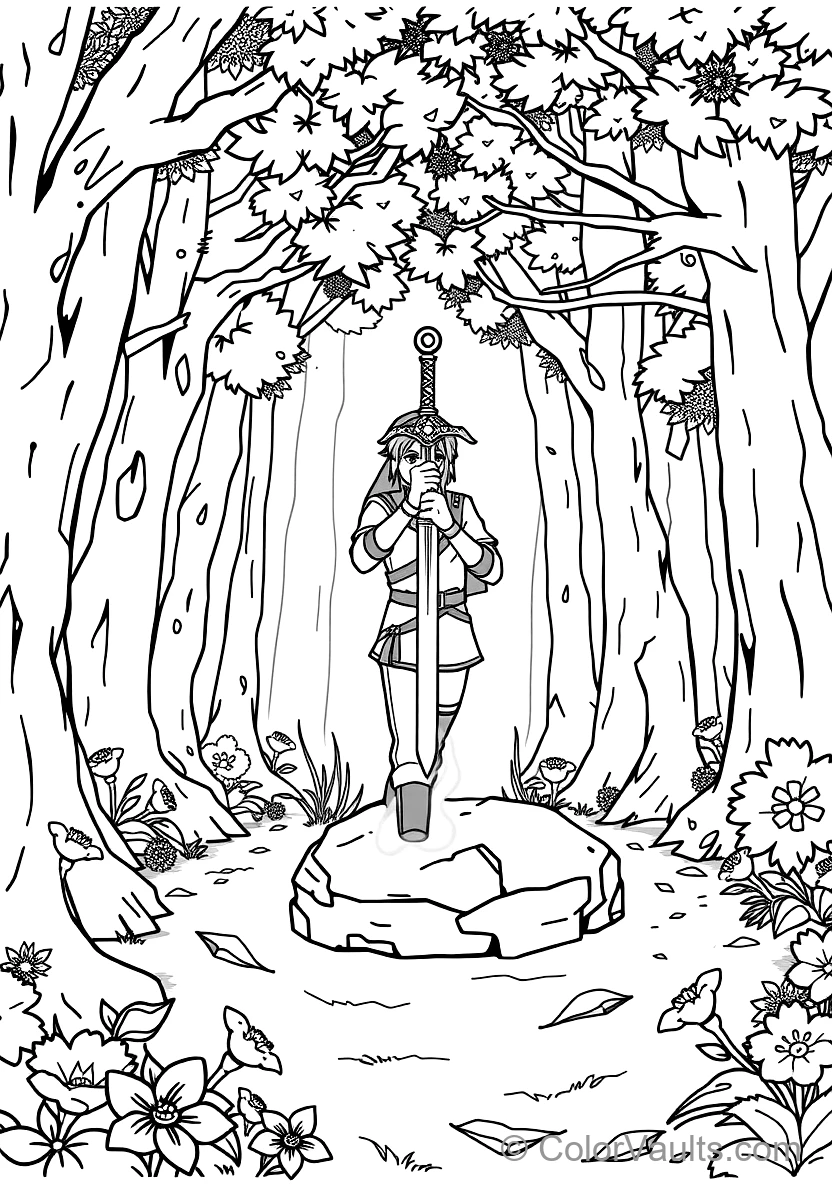 Link in Iconic Champion Tunic Drawing the Glowing (Scene 5)