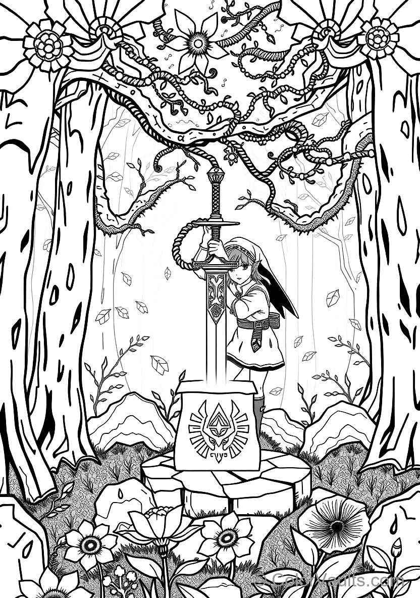 Link in Iconic Champion Tunic Drawing the Glowing (Scene 11)