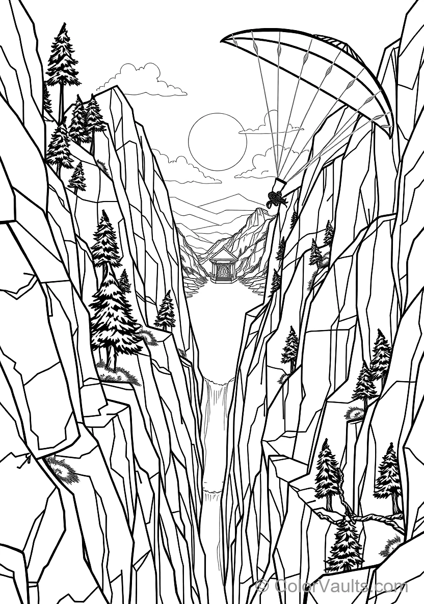 Link Gliding Gracefully with His Paraglider Over a (Scene 13)