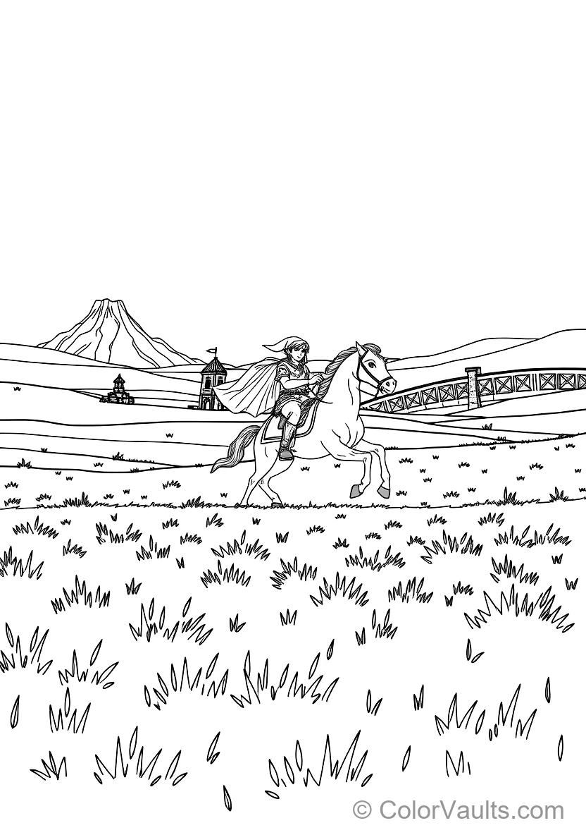 Link Riding His Loyal Steed Epona at Full Gallop (Scene 14)