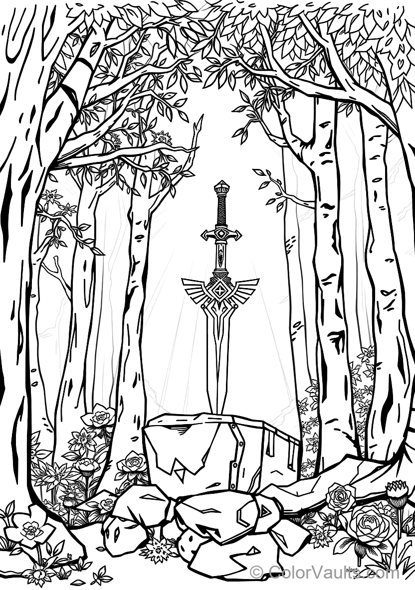 Link in Iconic Champion Tunic Drawing the Glowing (Scene 15)