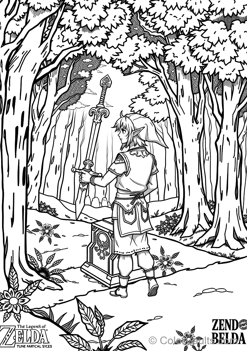 Link in Iconic Champion Tunic Drawing the Glowing (Scene 17)