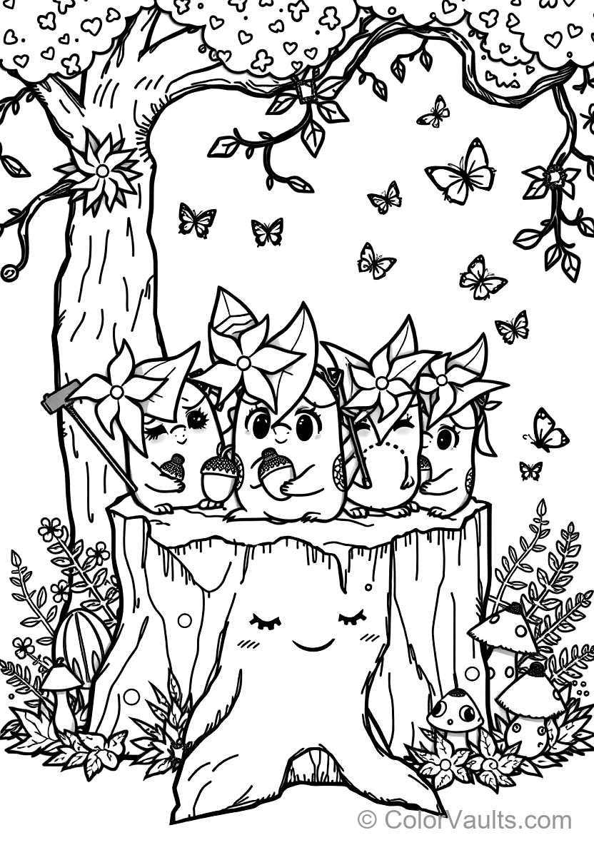 Cluster of Adorable Korok Forest Spirits with Leaf (Scene 19)
