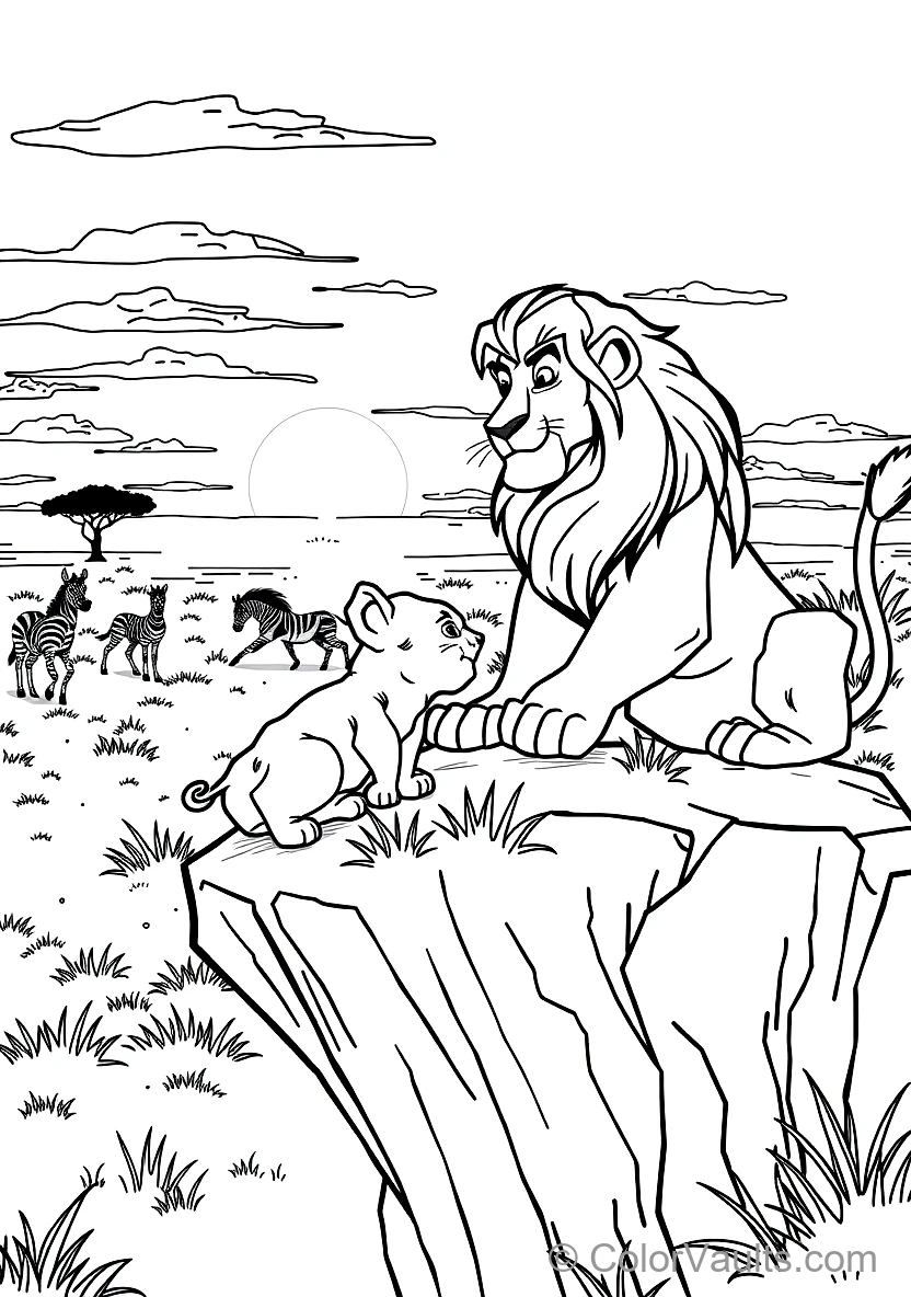 Mufasa Teaching Young Simba About the Great Circle (Scene 3)