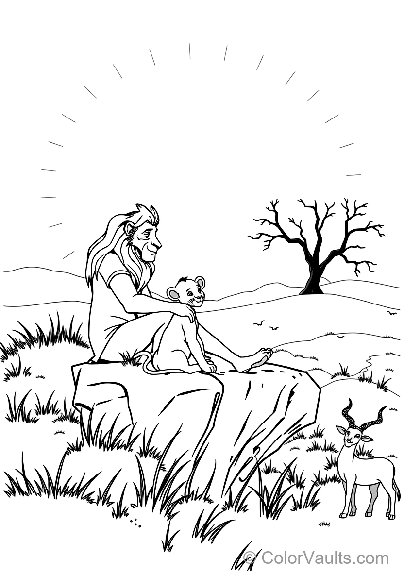 Mufasa Teaching Young Simba About the Great Circle (Scene 7)