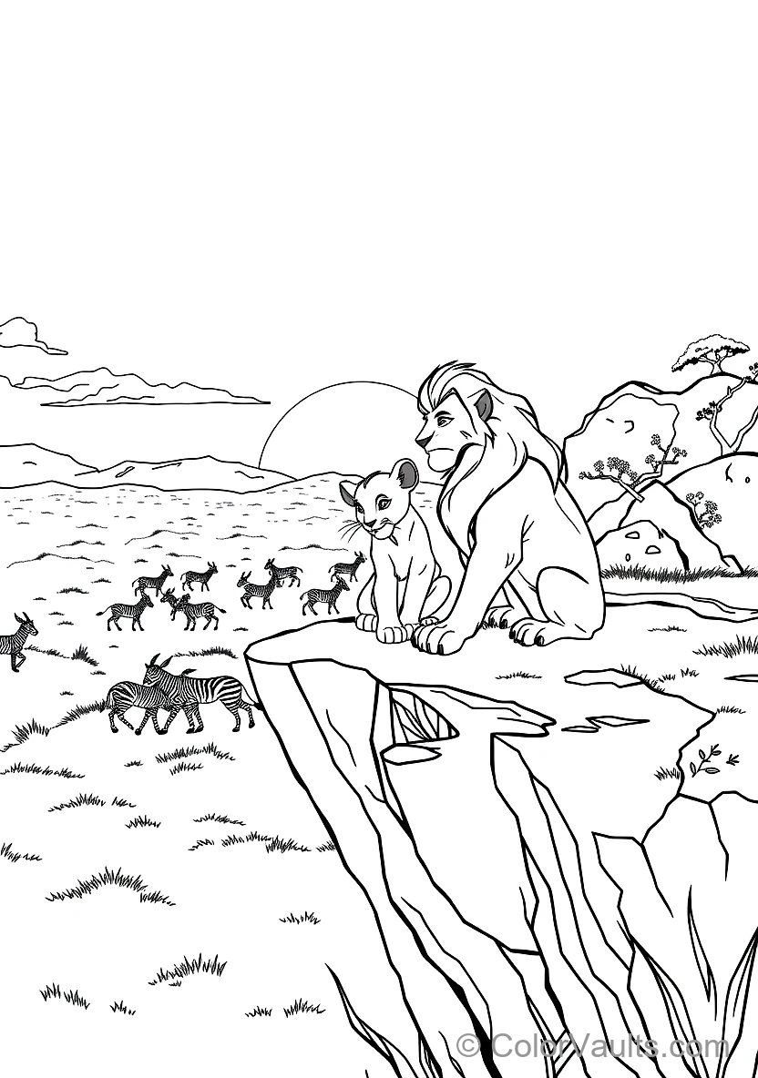 Mufasa Teaching Young Simba About the Great Circle (Scene 9)