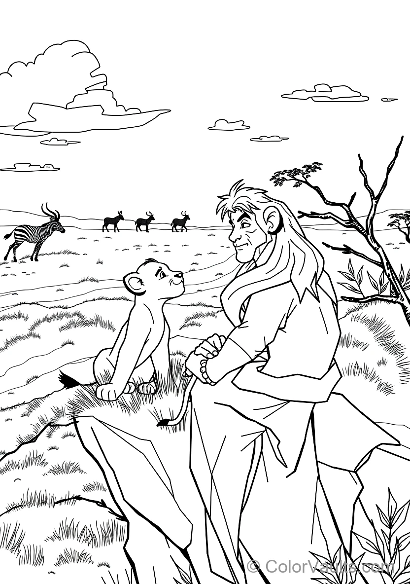 Mufasa Teaching Young Simba About the Great Circle (Scene 15)