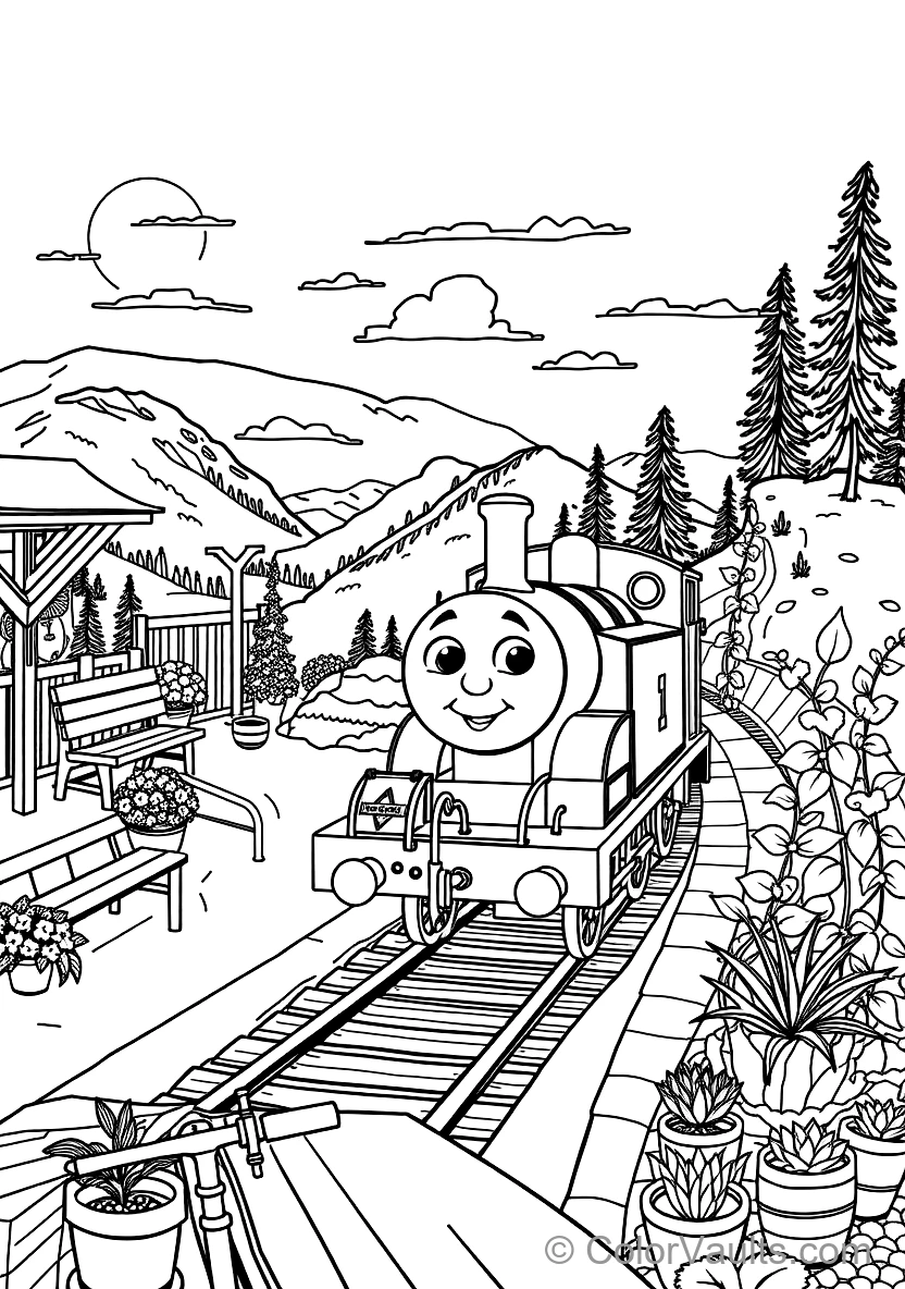 Harold the Helicopter Flying Over Island of Sodor