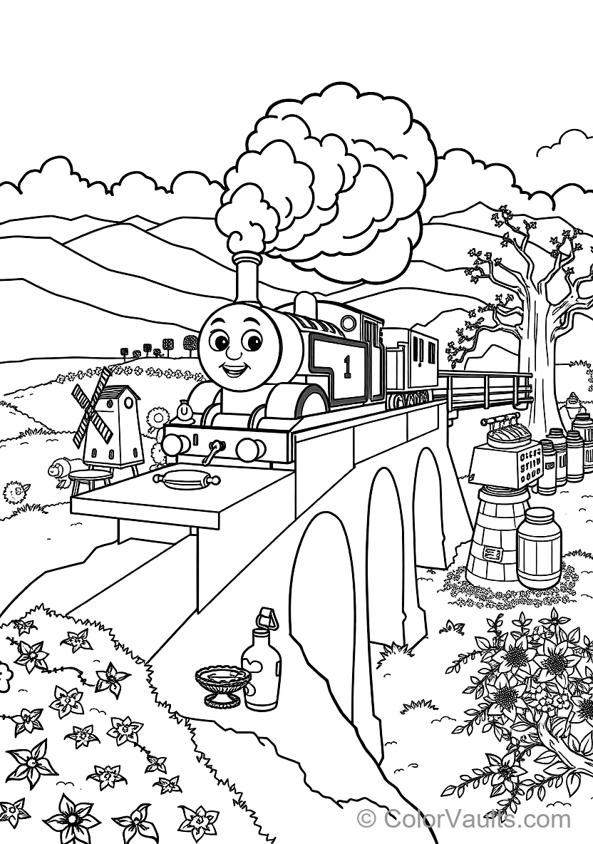 Thomas the Tank Engine Steaming Down the Tracks (2)