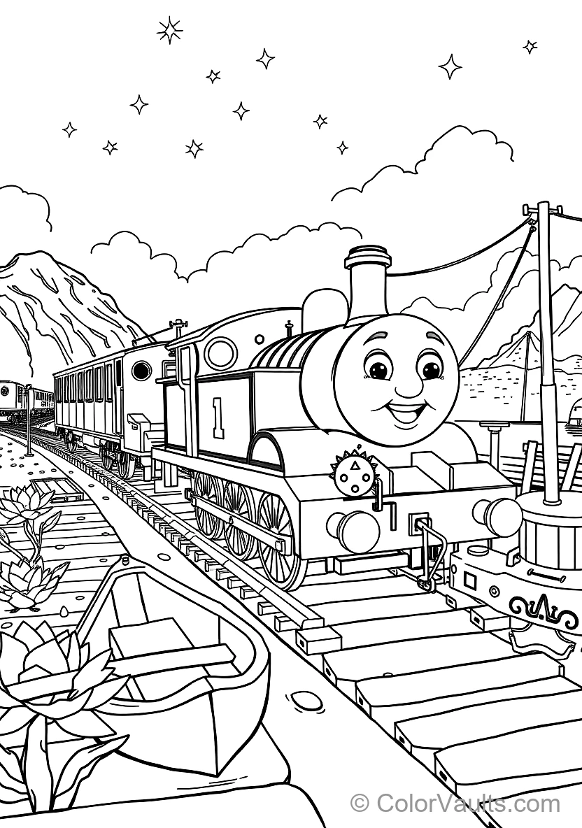 Emily the Emerald Engine Puffing Across Bridge (3)