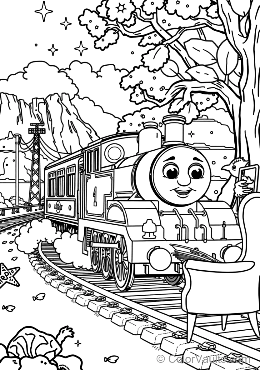 Thomas Crossing the Viaduct on Sunny Day (3)