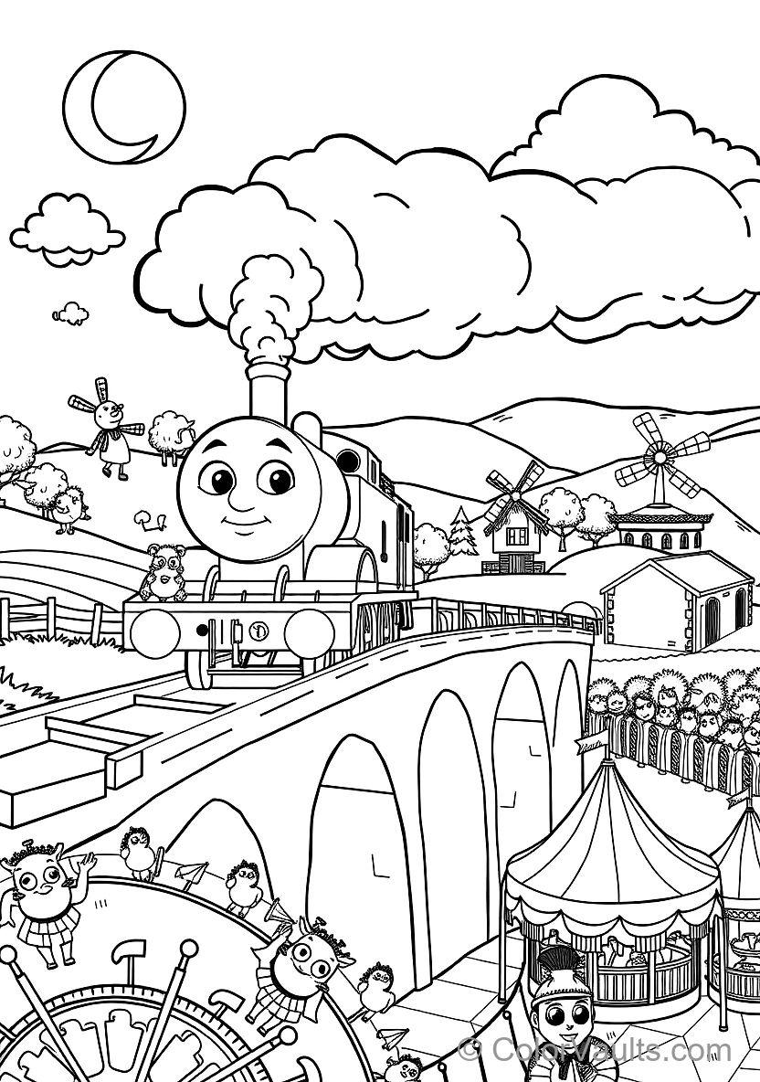 Gordon the Big Blue Express Engine at Full Speed (4)