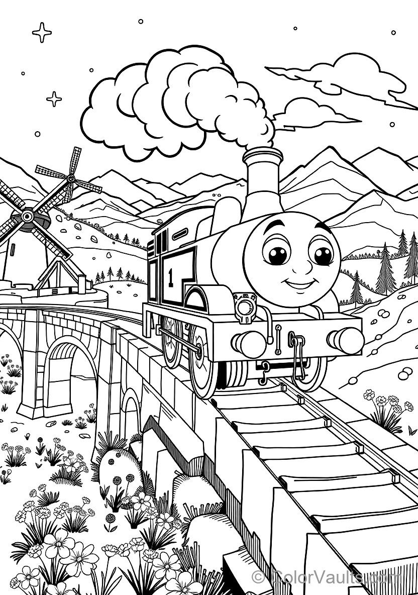 Thomas the Tank Engine Steaming Down the Tracks (7)
