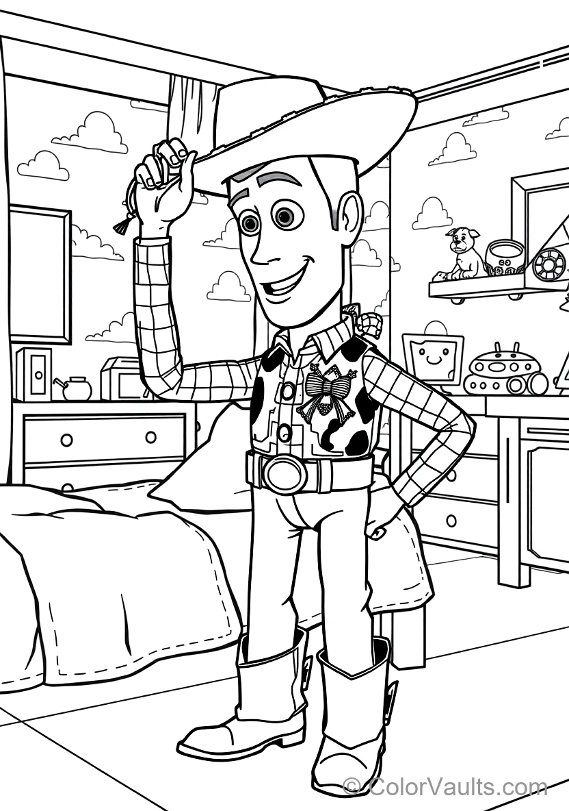 Sheriff Woody Tipping His Cowboy Hat Holding His (Scene 3)