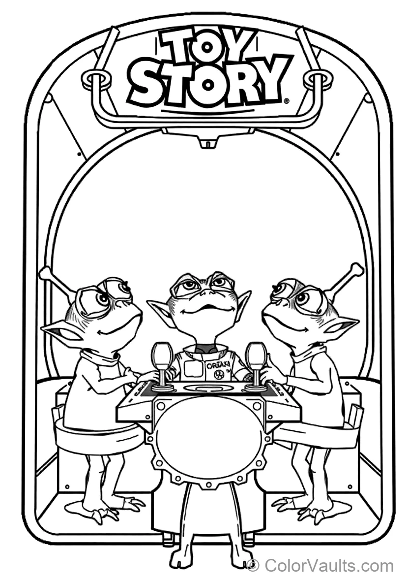 Three-eyed Green Space Aliens Gazing Up in Awe at (Scene 15)