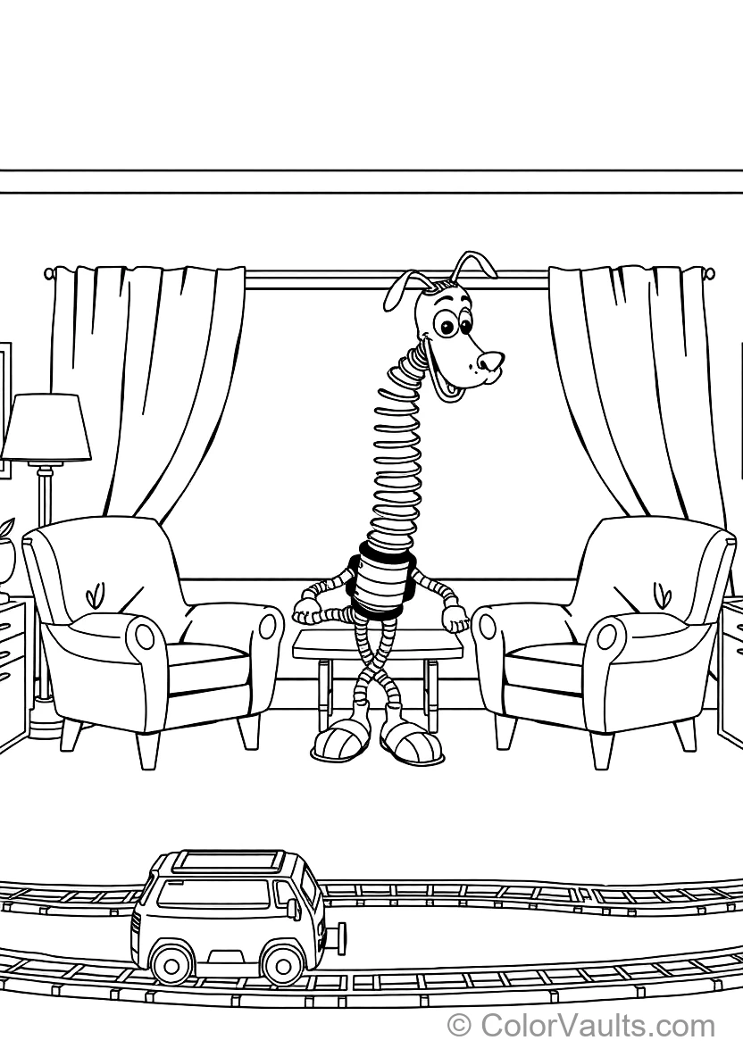 Slinky Dog Stretching His Long Coiled Metal Slinky (Scene 11)