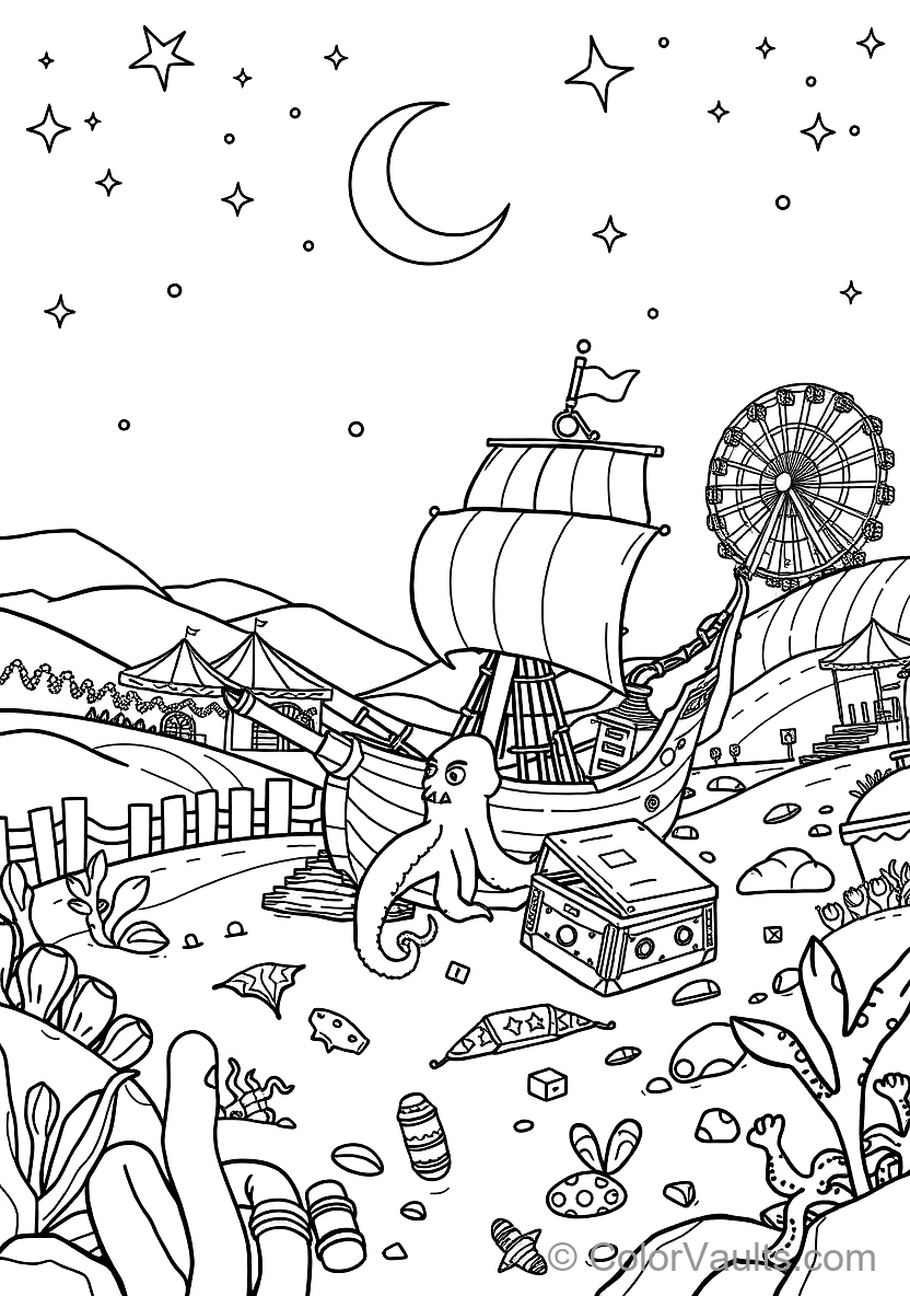 Underwater Lost Cities (Atlantis) coloring page 2