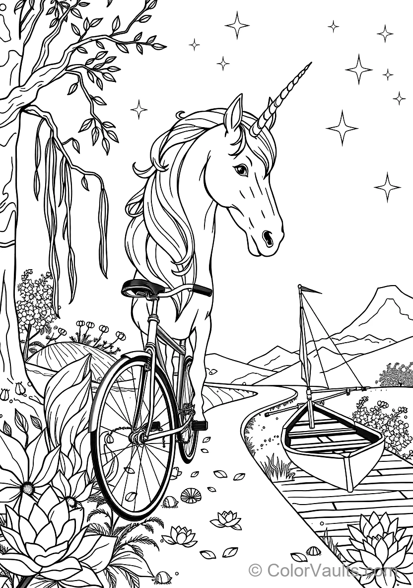 Majestic Unicorn with Spiraled Horn and Flowing Mane