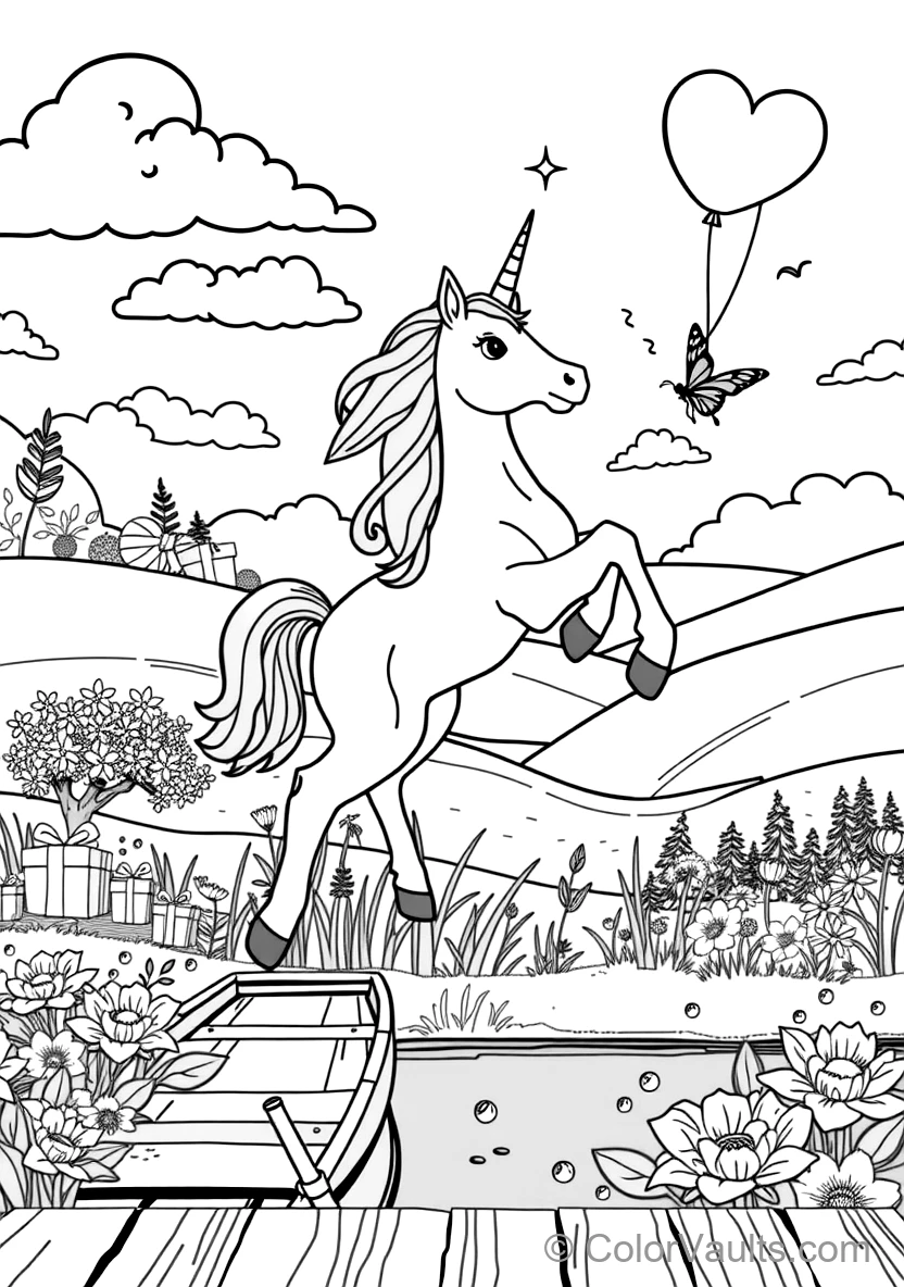 Playful Unicorn Foal Prancing Through Rainbow (Scene 11)