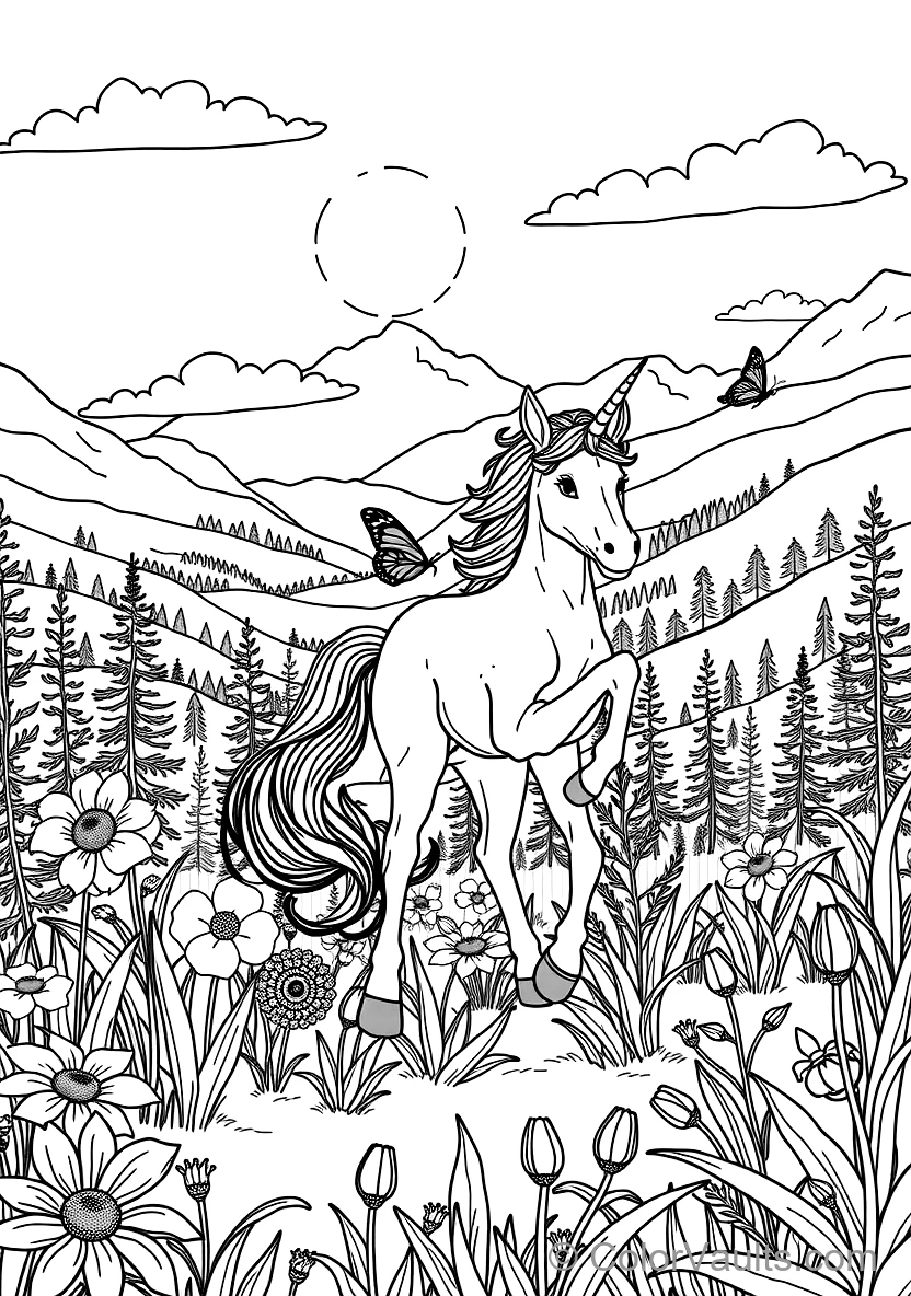 Playful Unicorn Foal Prancing Through Rainbow (Scene 17)