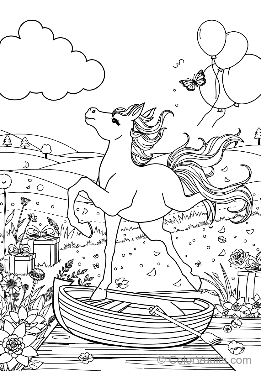 Playful Unicorn Foal Prancing Through Rainbow (Scene 25)